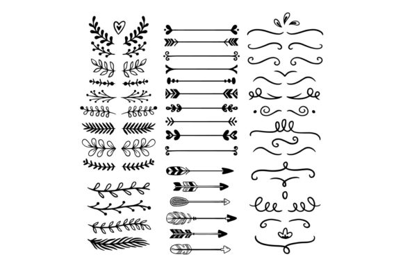 Download Flower and Leaf Ornament Dividers - Name Collection
