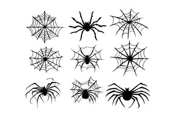 Download Spider Silhouettes, Cobwebs Vector Art - Premium Bundle