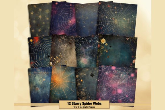 Download Starry Spider Webs Digital Backgrounds - Backgrounds Collection