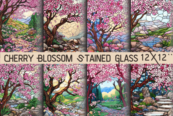 Download Cherry Blossom Stained Glass Window - Premium Resources