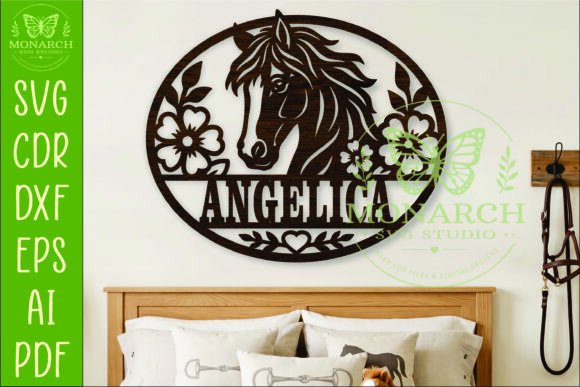 Download Personalized Floral Horse Name Sign SVG, - Premium Resources