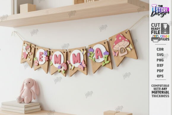 Download Baby Name Banner Laser Cut | Garland SVG - Name Collection